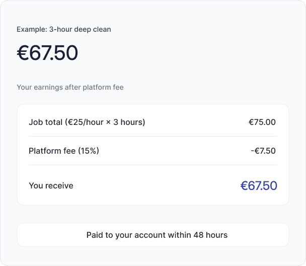 Cleaner earnings breakdown